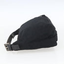 FENDI Zucca Canvas Hand Pouch Black Silver Auth 166172-3