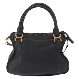 Chloe Mercy Hand Bag Leather 2way Black Gold Auth 166182 - 0