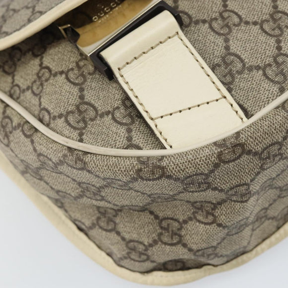 GUCCI GG Supreme Shoulder Bag PVC Beige Gold 201732 Auth 166189