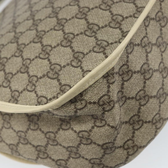 GUCCI GG Supreme Shoulder Bag PVC Beige Gold 201732 Auth 166189