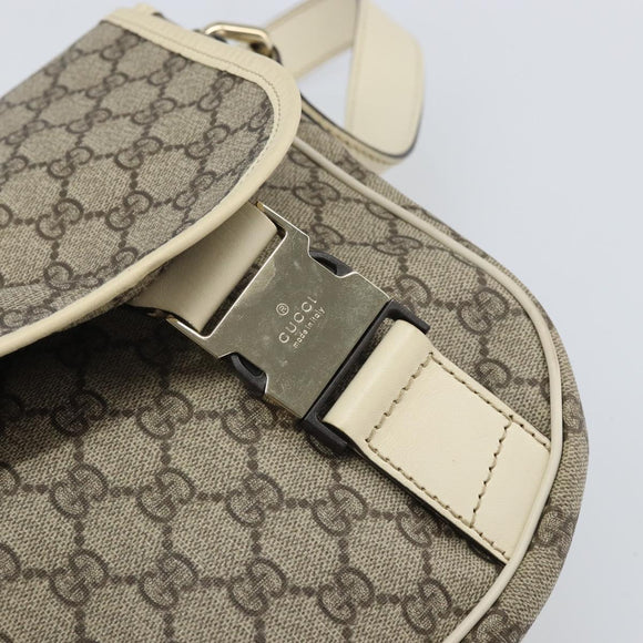 GUCCI GG Supreme Shoulder Bag PVC Beige Gold 201732 Auth 166189