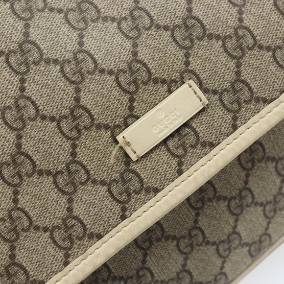 GUCCI GG Supreme Shoulder Bag PVC Beige Gold 201732 Auth 166189