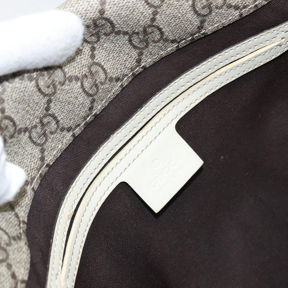 GUCCI GG Supreme Shoulder Bag PVC Beige Gold 201732 Auth 166189