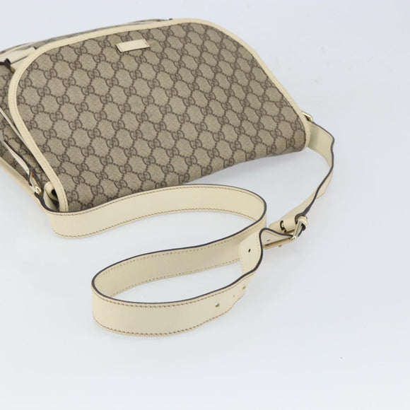 GUCCI GG Supreme Shoulder Bag PVC Beige Gold 201732 Auth 166189