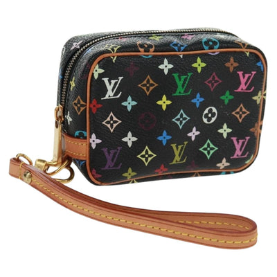 LOUIS VUITTON Monogram Multicolor Trousse Wapity Pouch Black M58034 Auth 166199V