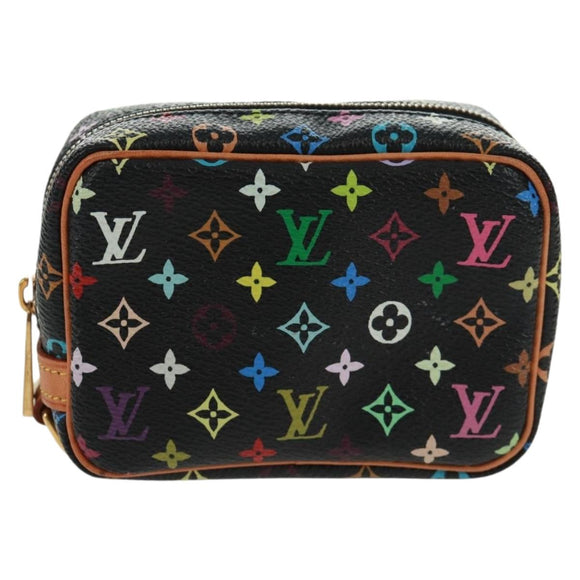 LOUIS VUITTON Monogram Multicolor Trousse Wapity Pouch Black M58034 Auth 166199V