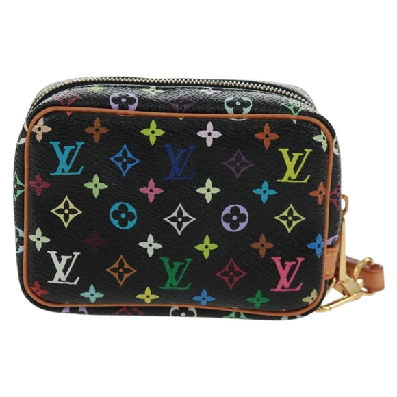 LOUIS VUITTON Monogram Multicolor Trousse Wapity Pouch Black M58034 Auth 166199V