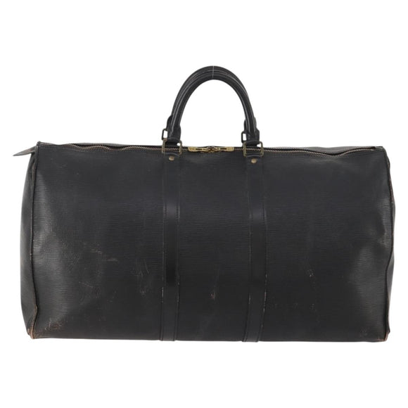 LOUIS VUITTON Epi Keepall 55 Boston Bag Noir Schwarz M42952 LV Auth 166220