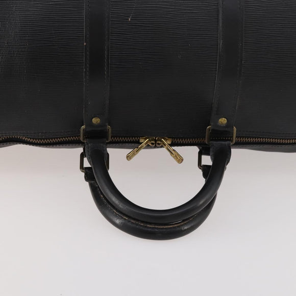 LOUIS VUITTON Epi Keepall 55 Boston Bag Noir Schwarz M42952 LV Auth 166220
