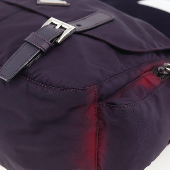 PRADA Shoulder Bag Nylon Purple Silver Auth 166221