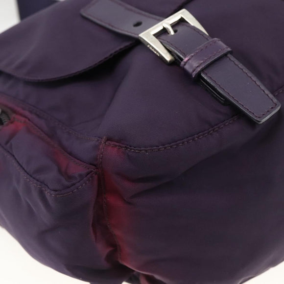 PRADA Shoulder Bag Nylon Purple Silver Auth 166221