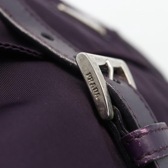 PRADA Shoulder Bag Nylon Purple Silver Auth 166221