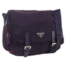 PRADA Shoulder Bag Nylon Purple Silver Auth 166221-1