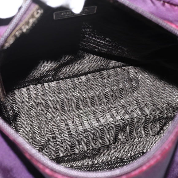 PRADA Shoulder Bag Nylon Purple Silver Auth 166221