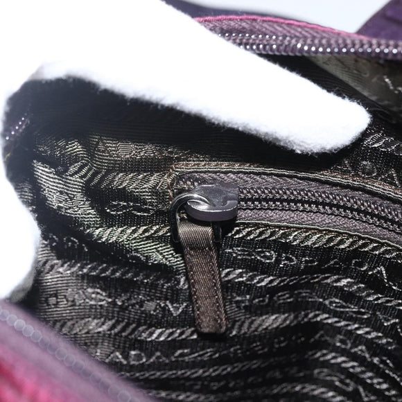 PRADA Shoulder Bag Nylon Purple Silver Auth 166221