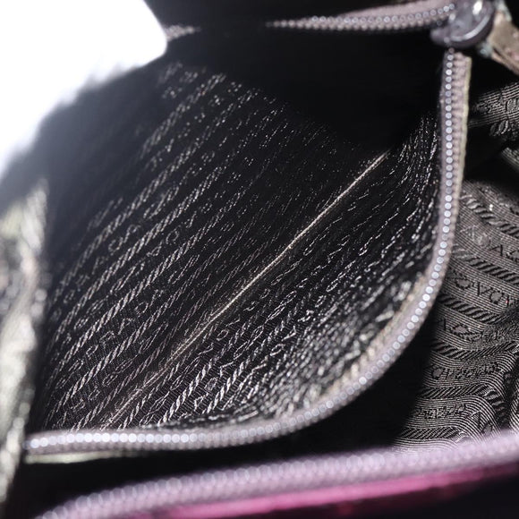 PRADA Shoulder Bag Nylon Purple Silver Auth 166221