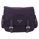 PRADA Shoulder Bag Nylon Purple Silver Auth 166221-13
