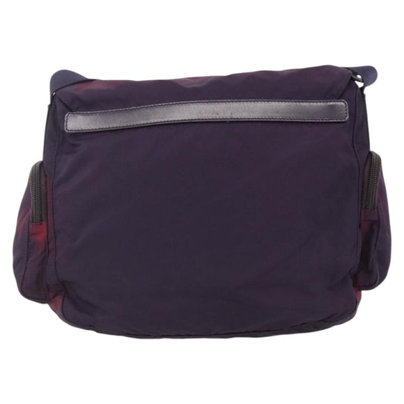 PRADA Shoulder Bag Nylon Purple Silver Auth 166221