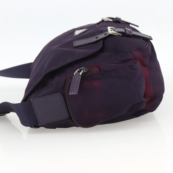 PRADA Shoulder Bag Nylon Purple Silver Auth 166221