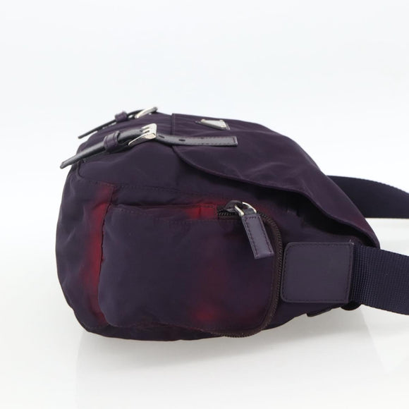 PRADA Shoulder Bag Nylon Purple Silver Auth 166221
