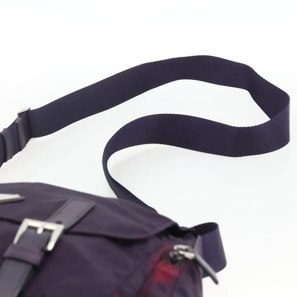 PRADA Shoulder Bag Nylon Purple Silver Auth 166221