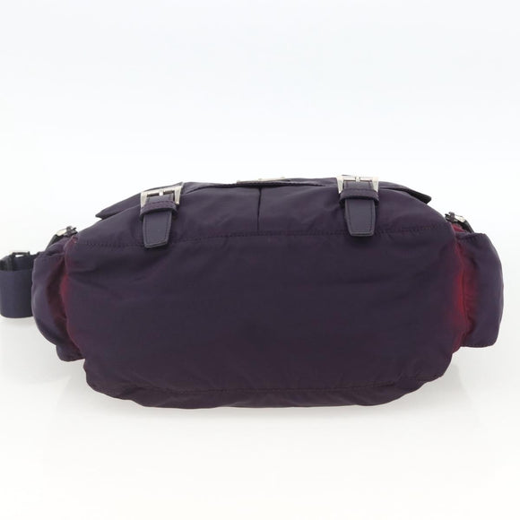 PRADA Shoulder Bag Nylon Purple Silver Auth 166221