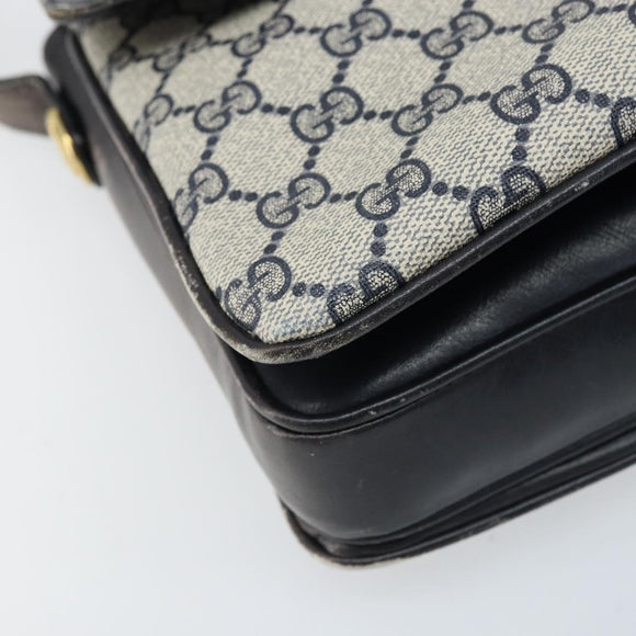 GUCCI GG Supreme Shoulder Bag PVC Navy Gold 001 16 4084 Auth 166222