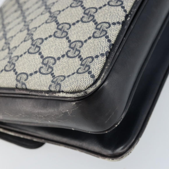 GUCCI GG Supreme Shoulder Bag PVC Navy Gold 001 16 4084 Auth 166222