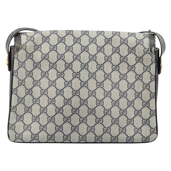 GUCCI GG Supreme Shoulder Bag PVC Navy Gold 001 16 4084 Auth 166222