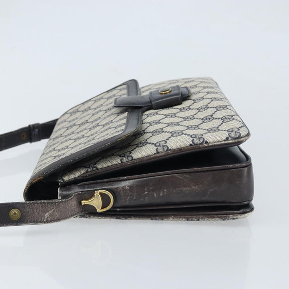 GUCCI GG Supreme Shoulder Bag PVC Navy Gold 001 16 4084 Auth 166222