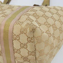 GUCCI GG Canvas Sherry Line Tote Bag Beige Gold 137396 Auth 166223-10