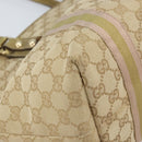 GUCCI GG Canvas Sherry Line Tote Bag Beige Gold 137396 Auth 166223-11