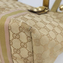 GUCCI GG Canvas Sherry Line Tote Bag Beige Gold 137396 Auth 166223-12