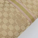 GUCCI GG Canvas Sherry Line Tote Bag Beige Gold 137396 Auth 166223-14