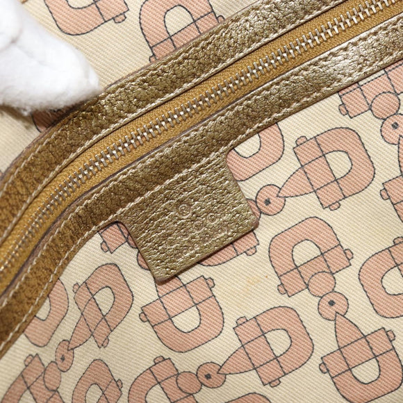 GUCCI GG Canvas Sherry Line Tote Bag Beige Gold 137396 Auth 166223
