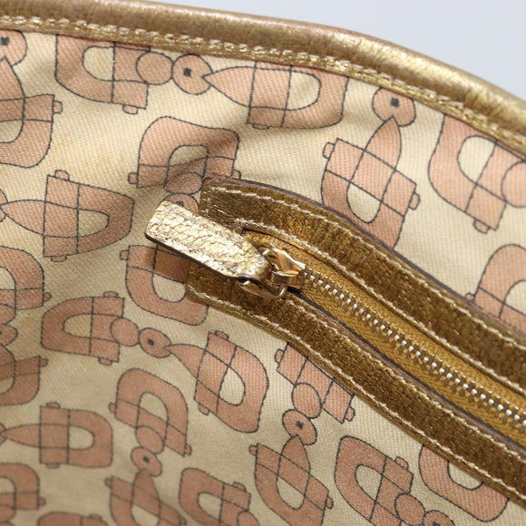 GUCCI GG Canvas Sherry Line Tote Bag Beige Gold 137396 Auth 166223