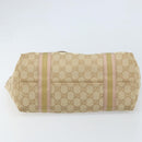 GUCCI GG Canvas Sherry Line Tote Bag Beige Gold 137396 Auth 166223-9