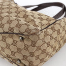 GUCCI GG Canvas Tote Bag Beige Silver 113017 Auth 166224-9