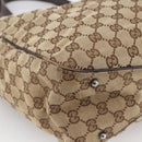 GUCCI GG Canvas Tote Bag Beige Silver 113017 Auth 166224-14