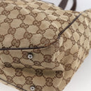 GUCCI GG Canvas Tote Bag Beige Silver 113017 Auth 166224-15