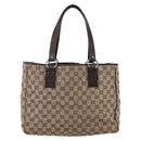 GUCCI GG Canvas Tote Bag Beige Silver 113017 Auth 166224-13