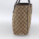 GUCCI GG Canvas Tote Bag Beige Silver 113017 Auth 166224-3