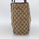 GUCCI GG Canvas Tote Bag Beige Silver 113017 Auth 166224-4