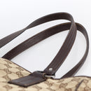 GUCCI GG Canvas Tote Bag Beige Silver 113017 Auth 166224-8