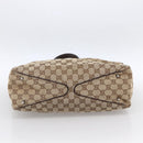 GUCCI GG Canvas Tote Bag Beige Silver 113017 Auth 166224-5