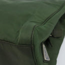 PRADA Hand Bag Nylon Khaki Silver Auth 166225-16