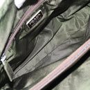 PRADA Hand Bag Nylon Khaki Silver Auth 166225-9