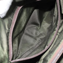 PRADA Hand Bag Nylon Khaki Silver Auth 166225-23