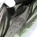 PRADA Hand Bag Nylon Khaki Silver Auth 166225-26