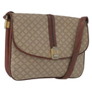 CELINE Macadam Canvas Shoulder Bag PVC Beige Gold Auth 166227-1